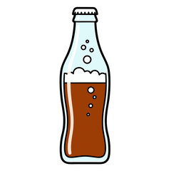 Stylized Carbonated Beverage Bottle Vector on White Background