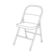Hand drawn kids drawing vector illustration design fold chair cartoon isolated