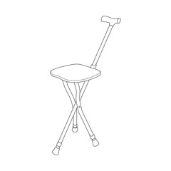 Hand drawn kids drawing vector illustration design folding cane chair cartoon isolated