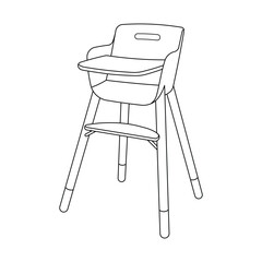 Hand drawn kids drawing vector illustration design baby chair cartoon isolated