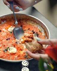 Traditional Shakshuka with Bread – Middle Eastern Breakfast Dish*