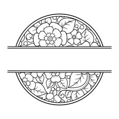 Frame in eastern tradition. Stylized with henna tattoos decorative pattern for decorating covers for book, notebook, casket, magazine, postcard and folder. Flower border in mehndi style.