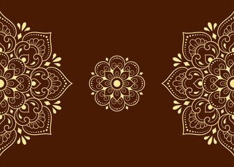 Circular pattern in form of mandala with flower for Henna, Mehndi, tattoo, decoration. Decorative ornament in ethnic oriental style. Outline doodle hand draw vector illustration.