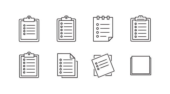 Vector art of clipboard icons set