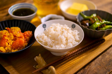 日本の家庭料理_ご飯と炒め物