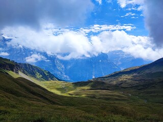 Swiss landscapes in a summer sunny day