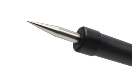 Black and Silver Soldering Iron Tip on White Background