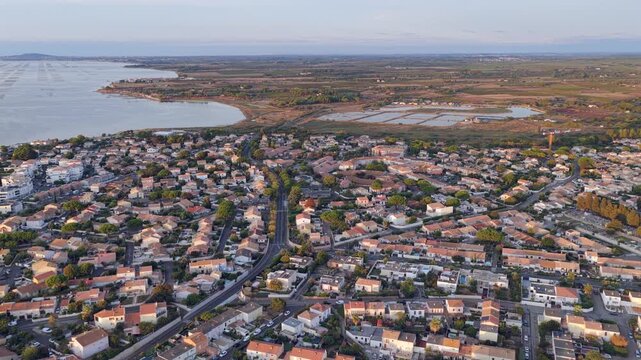 Towards the lagoon station at the exit of M&egrave;ze, in Occitanie, France.