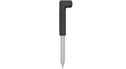Obraz premium Black L-Shaped Precision Screwdriver with Silver Tip Isolated on White Background