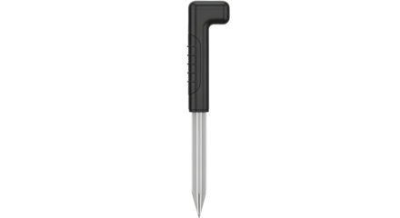 Black L-Shaped Precision Screwdriver with Silver Tip Isolated on White Background