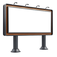 Blank billboard for advertisement isolated on transparent background