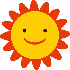 Sun with Smiling Face Icon