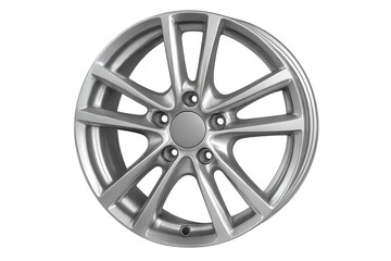Obraz premium Silver alloy car wheel rim on transparent background