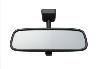 Vehicle rear view mirror reflecting empty space
