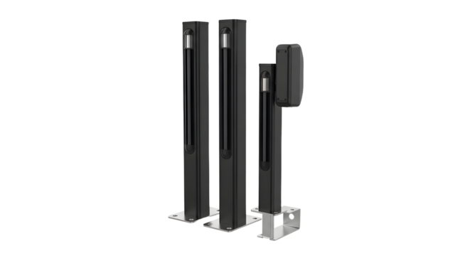 Black UV Sterilizer Disinfection Lamps Standing with Vertical Design for Sanitation