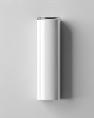 Minimalist White Cylinder on Gray Background for Modern Decor