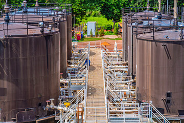  Tank  oil black storage fuel gas container tanks in petroleum Refinery Industrial Factory area...