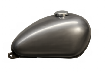 Custom motorcycle fuel tank on transparent background