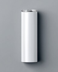 Sleek White Insulated Drink Container on Gray Background