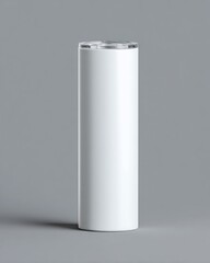 Minimalist Water Bottle on Gray Background with Clear Lid Design