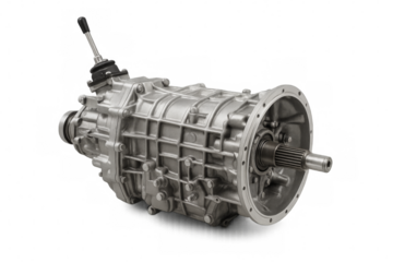 Manual car transmission system gearbox isolated on transparent