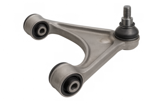Automotive suspension control arm with ball joint and bushing