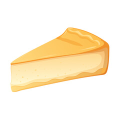 Delicious Cheesecake Slice Vector Icon. Creamy Dessert Pastry Food