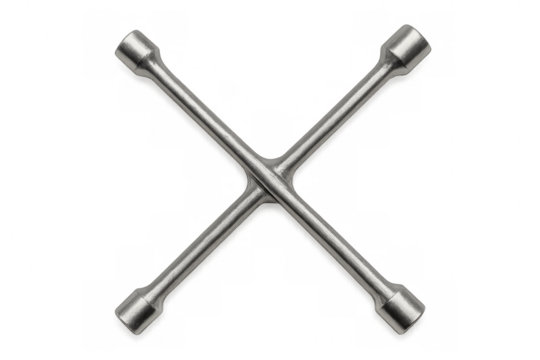 Cross lug wrench for car wheel repair