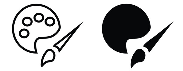 Art Palette and Paintbrush Icon