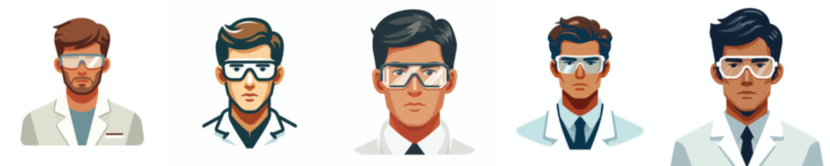 vector avatar face of a lab scientist