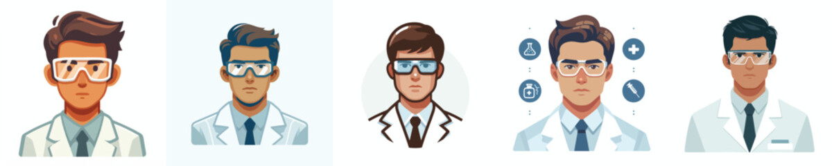 vector avatar face of a lab scientist