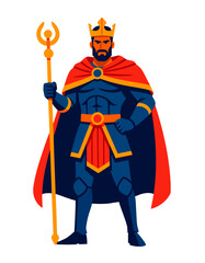 Regal King Character Design Powerful Monarch Ruler Royal Figure Mascot