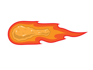 Vector illustration of a fried chicken with fire elements surrounding it.