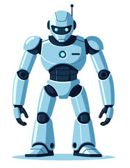 Fototapeta premium Cartoon Robot Character Android Mascot Artificial Intelligence Concept
