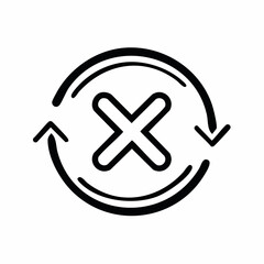 Fototapeta premium Recycling bin icon with circular arrows representing the process of waste management and environmental sustainability