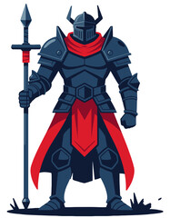 Obraz premium Dark Knight Medieval Warrior Character Fantasy Game