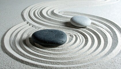 Zen Garden Serenity - Balancing Stones in Tranquil Sand Design.