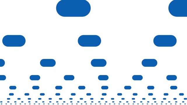 Abstract Blue Rounded Rectangles Arranged in a Fractal Pattern on White Background oval shapes geometric