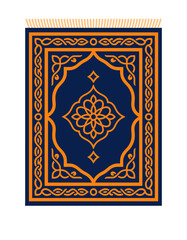 Islamic Prayer Rug Ornamental Pattern Traditional Carpet Design