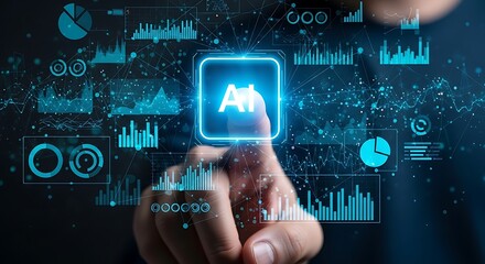 Man using artificial intelligence to analyze data