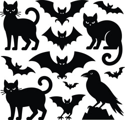 Minimal Cat Tree Shilloutree Style Black and White Vector Art