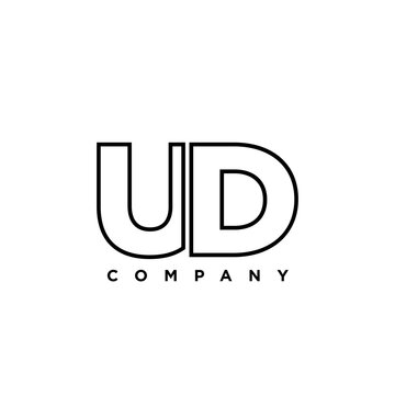 Letter U and D, UD logo design template. Minimal monogram initial based logotype.