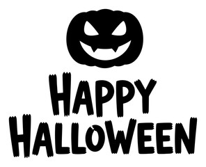 Happy Halloween Lettering with Pumpkin