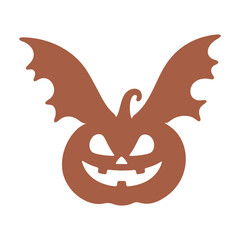 Halloween pumpkin bat vector clip art illustration for spooky season decoration and diy craft projects