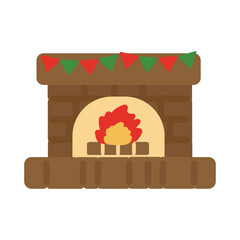 暖炉　クリスマス　イラスト
