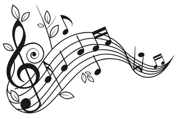 abstract music background with notes