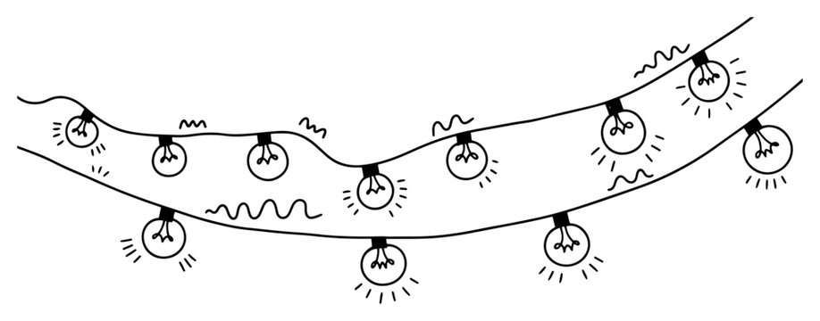 Hand Drawn String Lights Garland