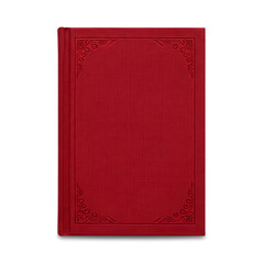Luxurious red hardcover book with elegant embossed details perfect for design projects and presentations