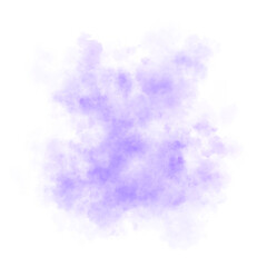 Dense violet smoke texture on transparent background suitable for abstract backgrounds, posters, or visual effects