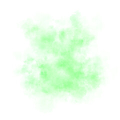 Dense green smoke texture on transparent background suitable for abstract backgrounds, posters, or visual effects